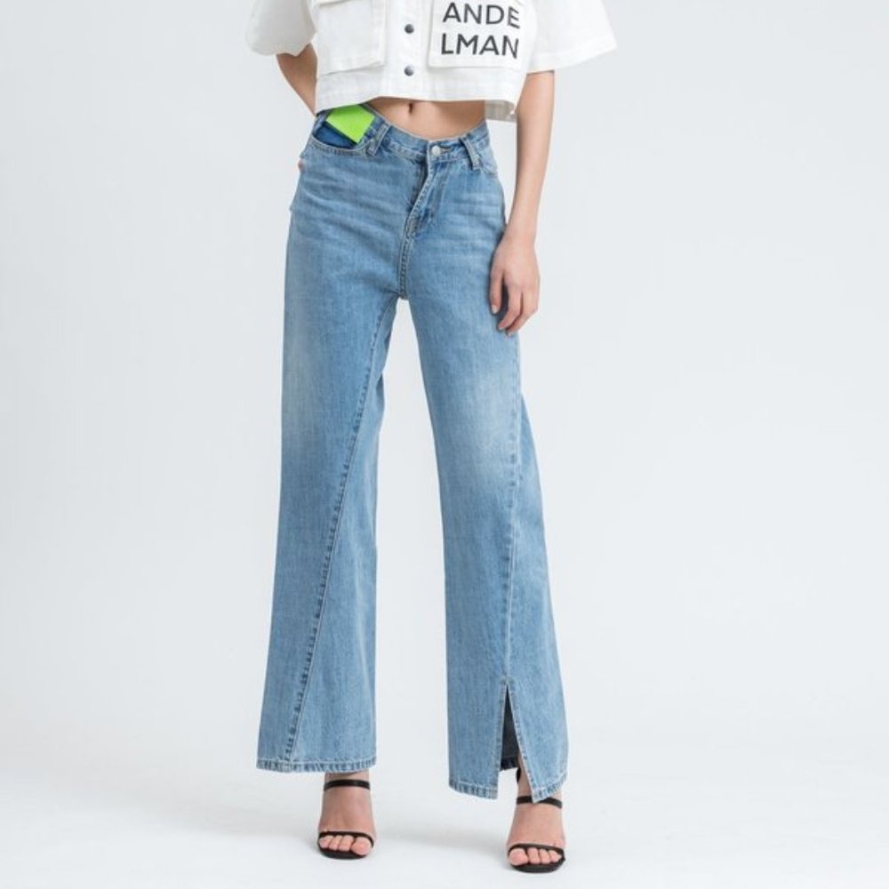 Ann Andelman Lizard Patch Denim Jeans